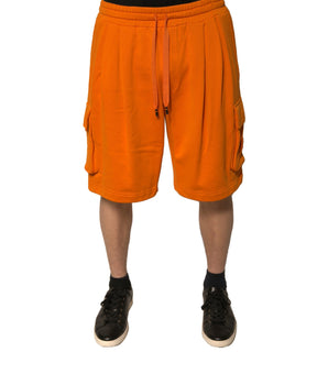 Dolce &amp; Gabbana Orange Cotton Men Casual Cargo Bermuda Shorts
