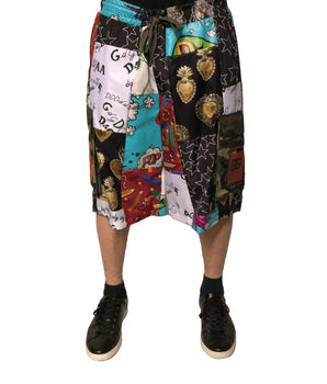 Dolce &amp; Gabbana Multicolor Patchwork Cargo Bermuda Shorts