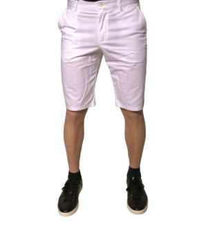 Dolce &amp; Gabbana White Chinos Cotton Stretch Casual Shorts