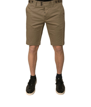 Dolce &amp; Gabbana Brown Chino Cotton Stretch Casual Shorts