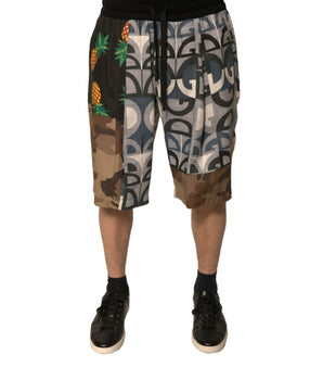 Dolce &amp; Gabbana Multicolor Patchwork Linen Bermuda Shorts