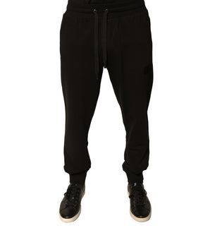 Dolce &amp; Gabbana Black Cotton Jogger Men Sweatpants Pants