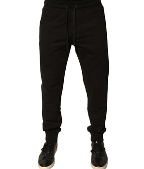 Dolce &amp; Gabbana Black Cotton Jogger Men Sweatpants Pants