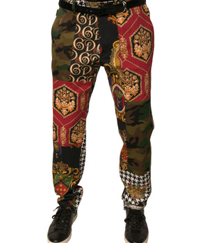 Dolce &amp; Gabbana Multicolor Patchwork Men Dress Pants