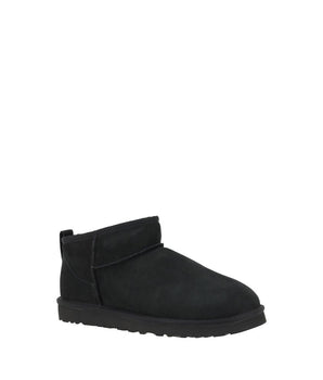 UGG Black Goatskin Ankle Boots