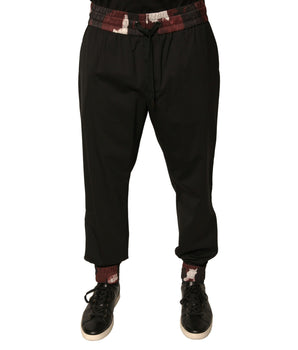 Dolce &amp; Gabbana Black Camouflage Wool Jogger Sweatpants Pants