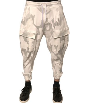 Dolce &amp; Gabbana White Camouflage Cargo Jogger Pants