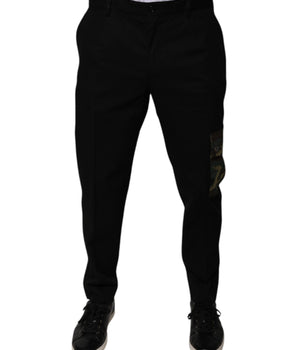 Dolce &amp; Gabbana Black Cotton Men Cargo Casual Pants