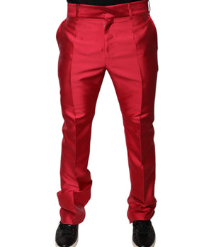 Vestido ajustado de seda roja de Dolce &amp; Gabbana con cintura media y pantalones formales