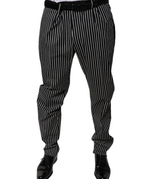 Pantalones de vestir ajustados de rayas negras de Dolce &amp; Gabbana