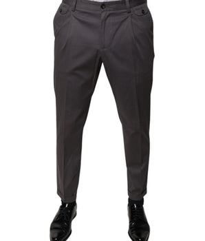 Pantalones de vestir de cintura media en gris oscuro de Dolce &amp; Gabbana