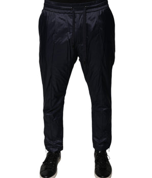 Pantalones deportivos ajustados de algodón azul oscuro de Dolce &amp; Gabbana