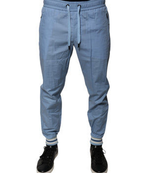 Pantalones deportivos de algodón azul Dolce &amp; Gabbana