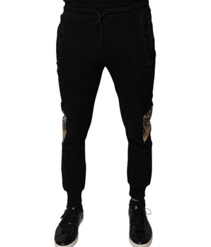 Pantalones deportivos ajustados de leopardo negro de Dolce &amp; Gabbana