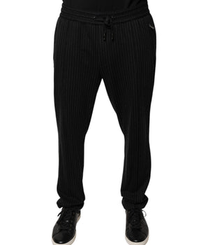 Pantalones de vestir ajustados de viscosa con rayas negras de Dolce &amp; Gabbana