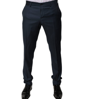 Dolce &amp; Gabbana Pantalón de vestir formal cónico de lana azul