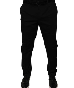 Pantalones de vestir formales cónicos negros de Dolce &amp; Gabbana