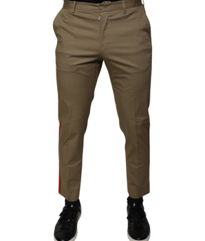 Pantalones casuales cónicos con logotipo marrón de Dolce &amp; Gabbana para hombre