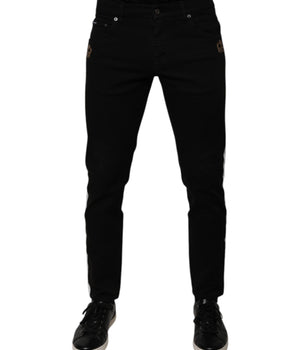 Vaqueros ajustados con forro blanco y corona negra de Dolce &amp; Gabbana