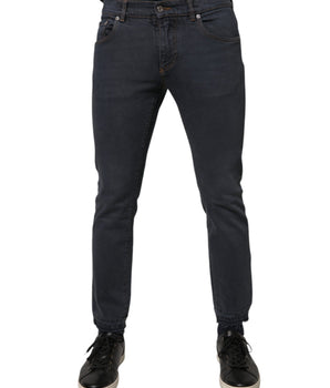 Vaqueros ajustados de algodón gris oscuro de Dolce &amp; Gabbana