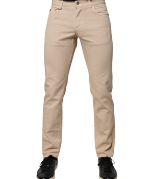 Vaqueros de mezclilla para hombre de Dolce &amp; Gabbana en algodón elástico beige
