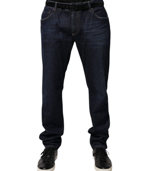 Vaqueros ajustados de algodón azul oscuro de Dolce &amp; Gabbana