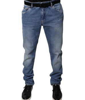 Vaqueros ajustados de algodón azul claro de Dolce &amp; Gabbana para hombre