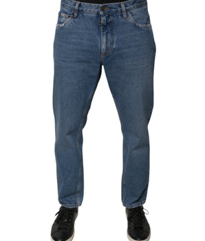 Vaqueros holgados de algodón azul con logo de Dolce &amp; Gabbana para hombre