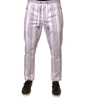 Dolce &amp; Gabbana White Stripe Cotton Dress Skinny Pants