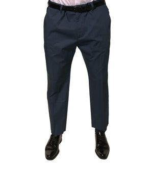Pantalones de vestir ajustados de algodón azul Dolce &amp; Gabbana para hombre