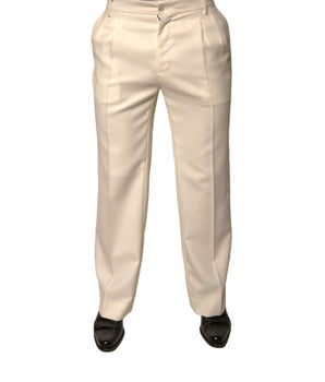 Pantalones de vestir rectos en blanco roto de Dolce &amp; Gabbana