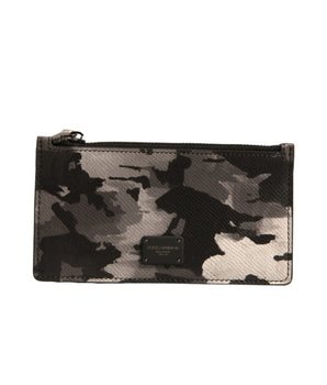 Dolce &amp; Gabbana Multicolor Camouflage Logo Plaque Coin Purse Wallet