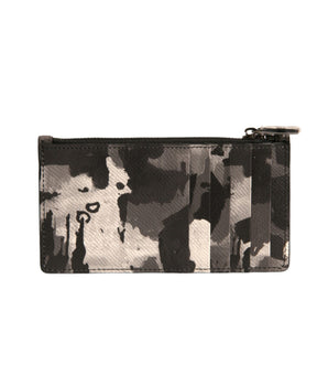 Dolce &amp; Gabbana Multicolor Camouflage Logo Plaque Coin Purse Wallet