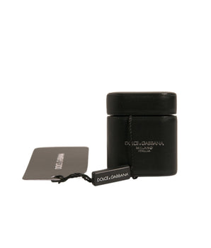 Dolce & Gabbana Black PVC Logo Print Flip Holder Airpods Case