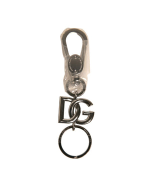 Llavero con anilla metálica y logotipo DG de latón plateado de Dolce &amp; Gabbana