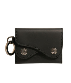 Estuche para tarjetas de cuero negro Dolce &amp; Gabbana, llavero y llavero