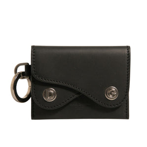 Dolce & Gabbana Black Leather Card Case Keychain Key Holder