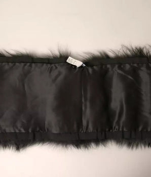 Bufanda chal cruzada con cuello de hombro de piel negra de Dolce &amp; Gabbana