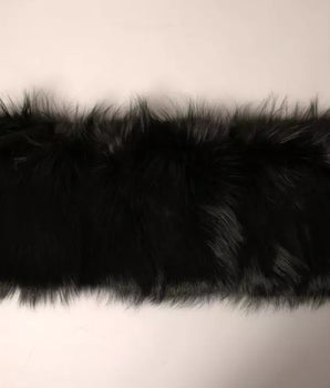 Bufanda chal cruzada con cuello de hombro de piel negra de Dolce &amp; Gabbana