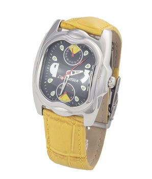 Chronotech Yellow Leather Dress Watch