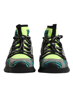 Dolce &amp; Gabbana Multicolor Sorrento Logo Sneakers Socks Shoes