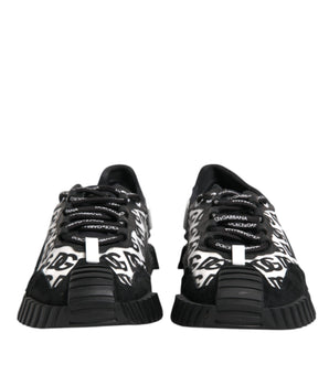 Dolce &amp; Gabbana Black Logo Nylon Low Top NS1 Sneakers Shoes