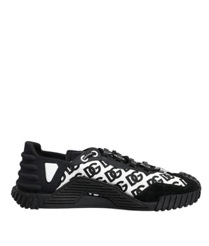Dolce &amp; Gabbana Black Logo Nylon Low Top NS1 Sneakers Shoes