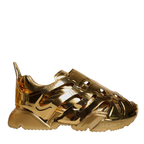 Dolce & Gabbana Gold Daymaster Leather Low Top Sneakers Shoes