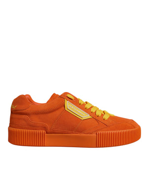 Dolce &amp; Gabbana Orange Miami Leather Low Top Sneakers Shoes