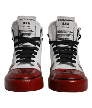 Dolce &amp; Gabbana Multicolor Leather High Top Sneakers Shoes