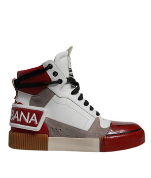 Dolce &amp; Gabbana Multicolor Leather High Top Sneakers Shoes