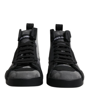 Dolce &amp; Gabbana Multicolor Camouflage High Top Sneakers Shoes