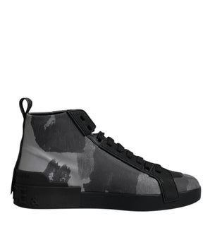 Dolce &amp; Gabbana Multicolor Camouflage High Top Sneakers Shoes