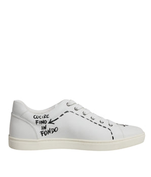 Dolce &amp; Gabbana White Leather Milano Low Top Sneakers Shoes